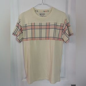 Straight Faded brand - Young Men’s Cream, Navy, & Orange - Size Small T-shirt.